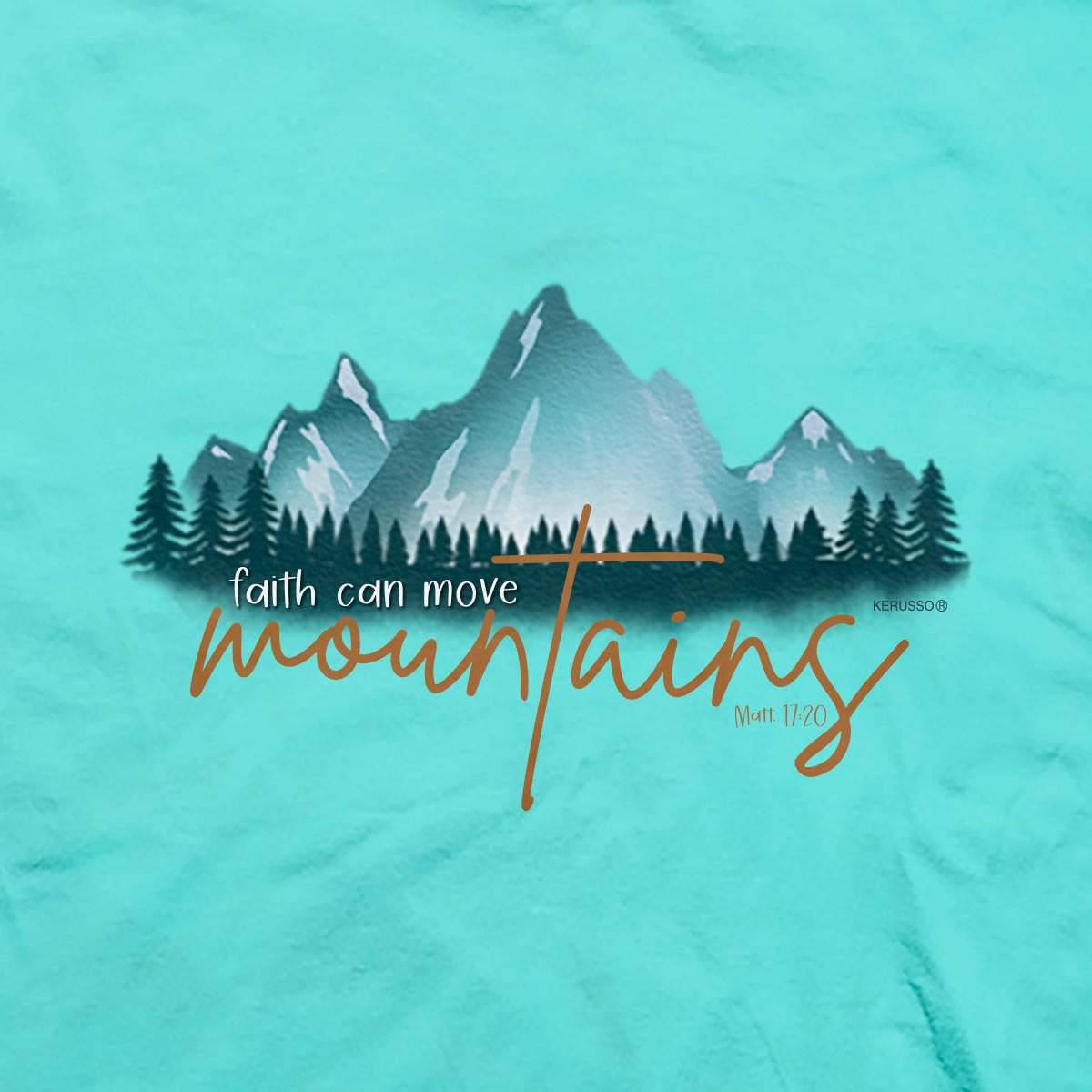 Kerusso Womens T-Shirt Airbrushed Mountains