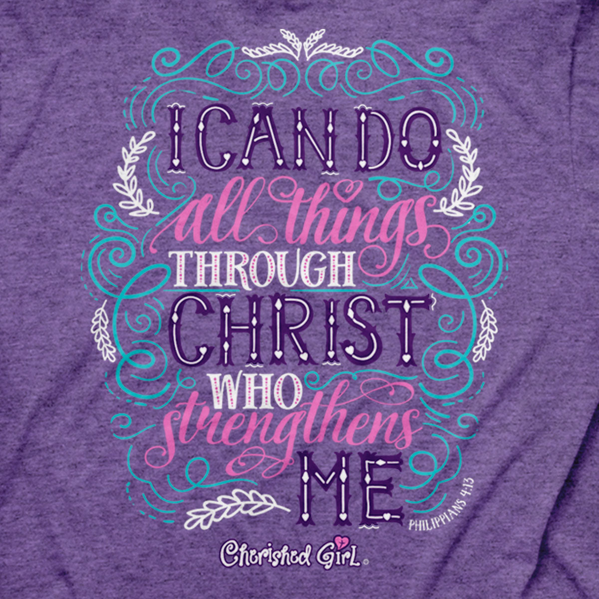 Cherished Girl Womens T-Shirt Through Christ