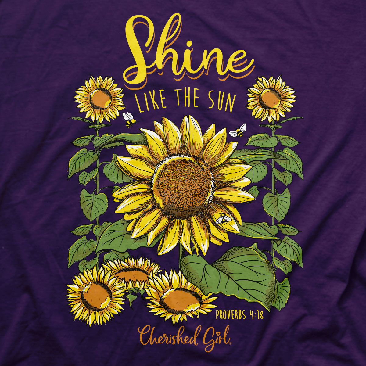 Cherished Girl Womens T-Shirt Shine Sunflower