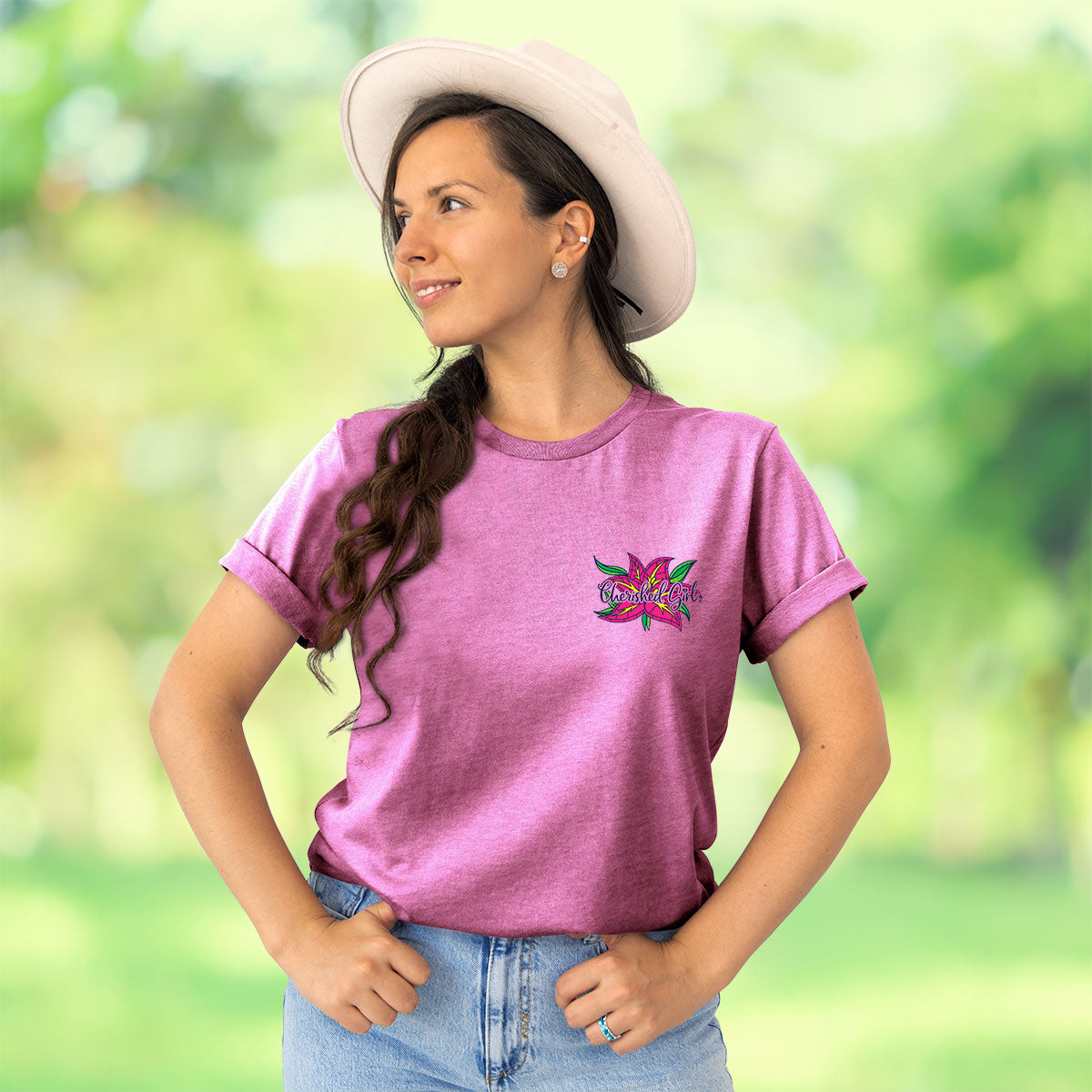 Cherished Girl Womens T-Shirt Wonderfully Made Lilies