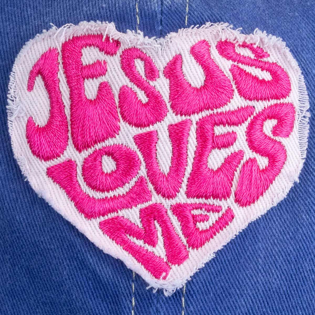 Cherished Girl Womens Cap Jesus Loves Me Heart