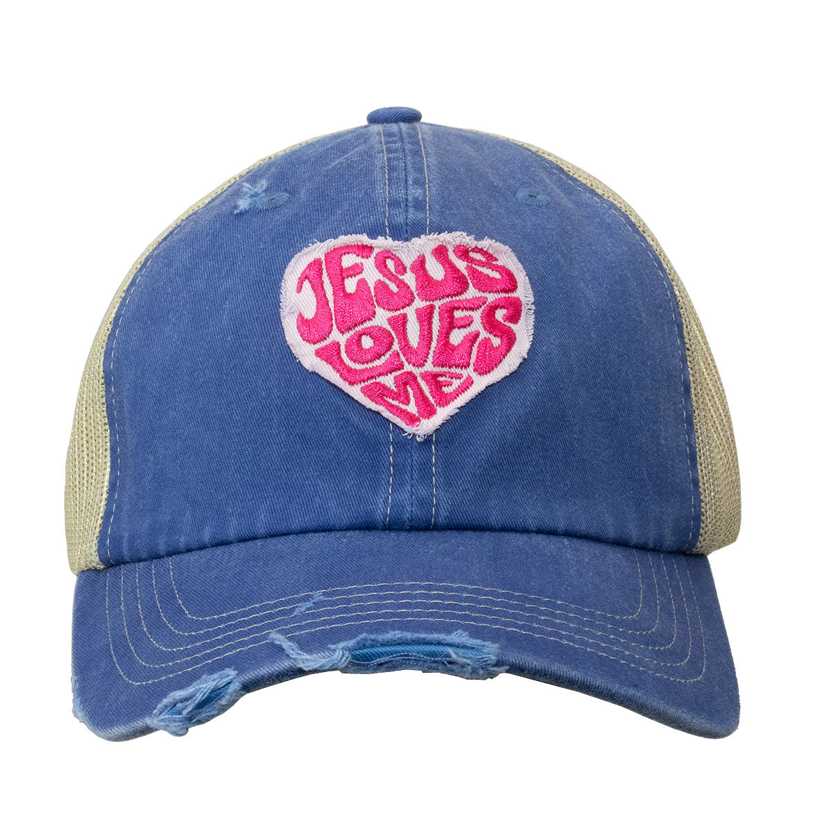 Cherished Girl Womens Cap Jesus Loves Me Heart