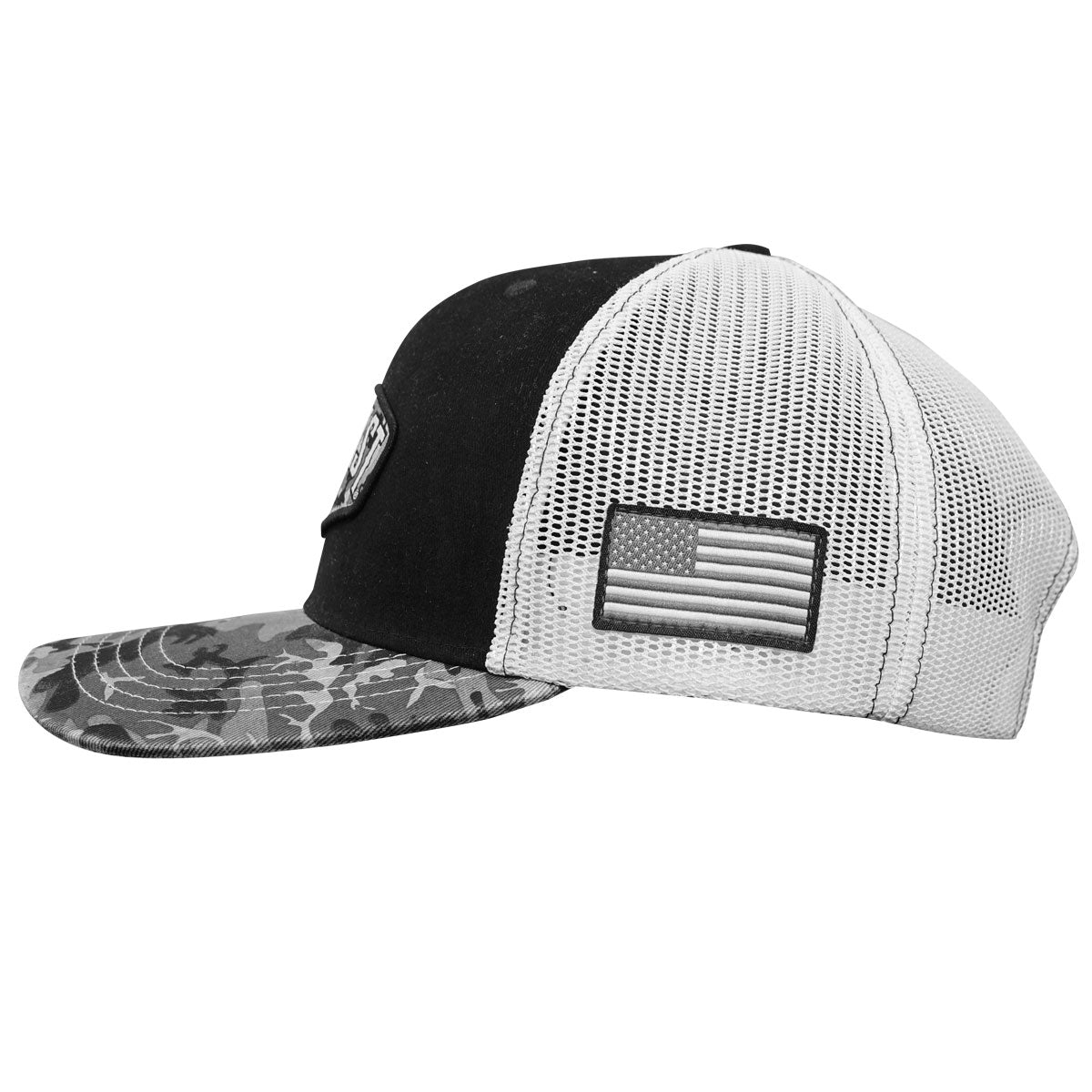 HOLD FAST Mens Cap Black Camo Crest