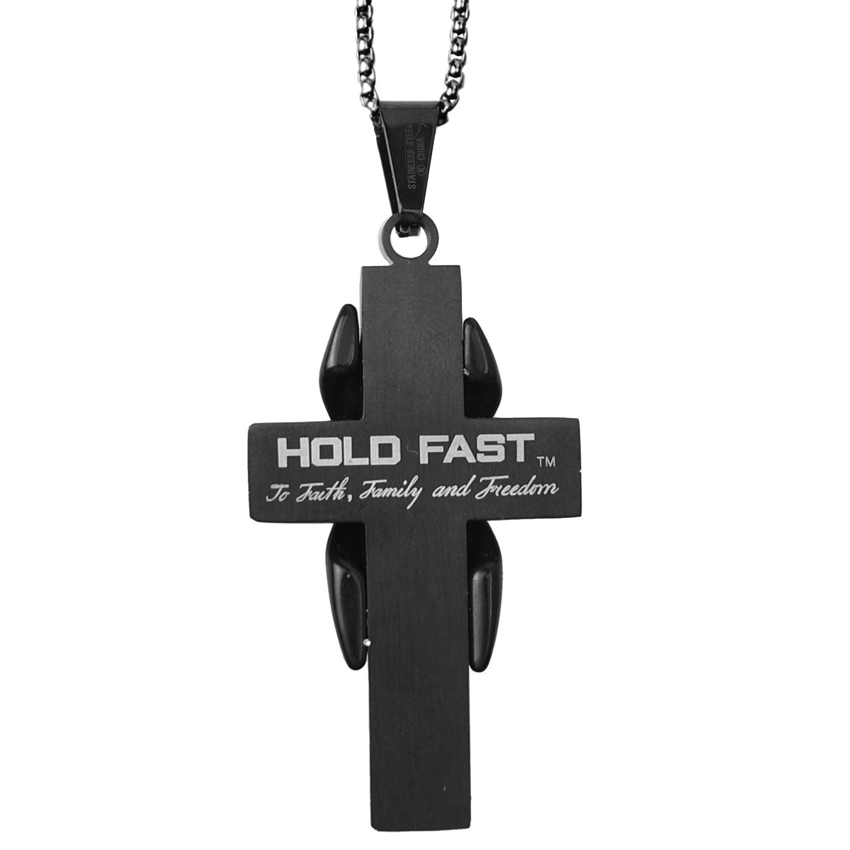 HOLD FAST Mens Necklace Wrapped Flag Cross