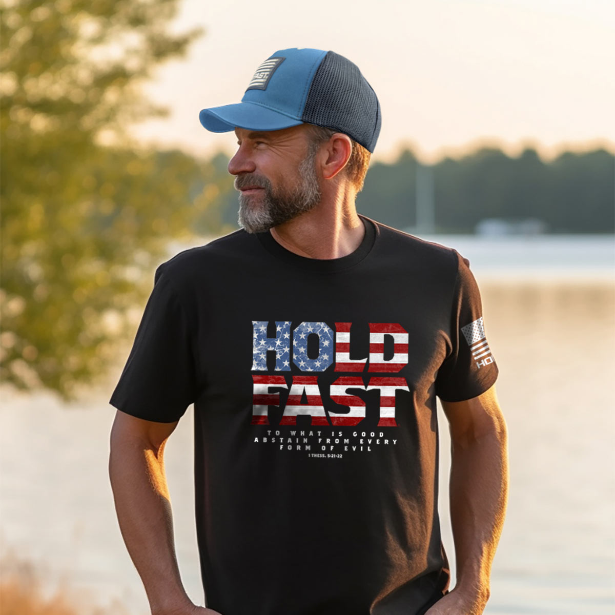 HOLD FAST Mens T-Shirt Hold Fast Flag Fill