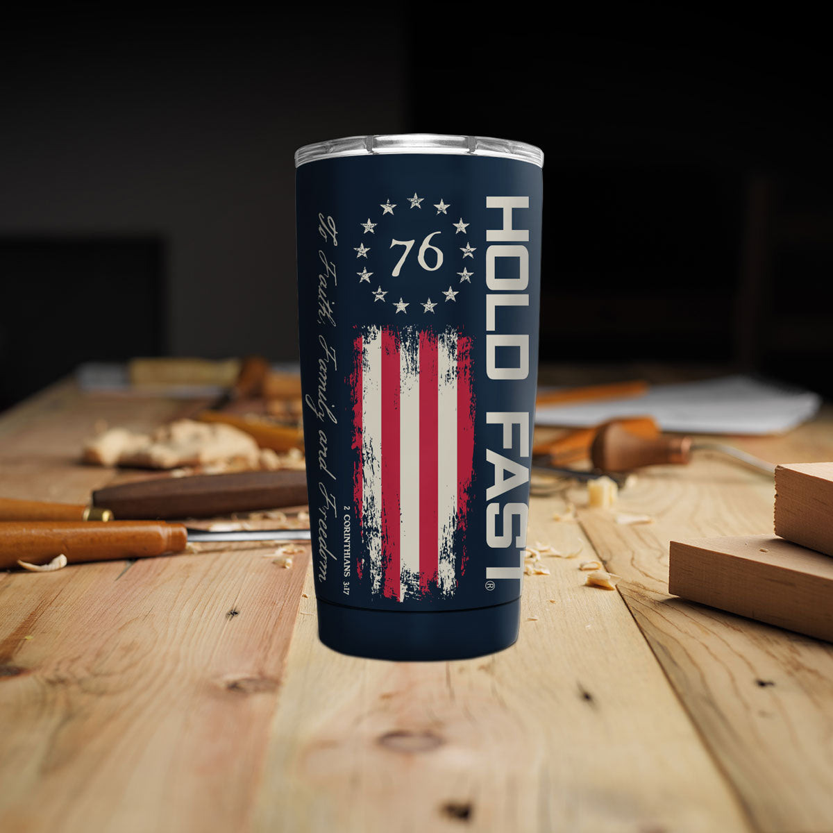 HOLD FAST 20 oz Stainless Steel Tumbler 76 Flag