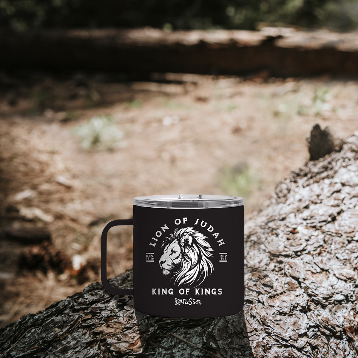 Kerusso 14 oz Stainless Steel Mug With Handle Lion Of Judah