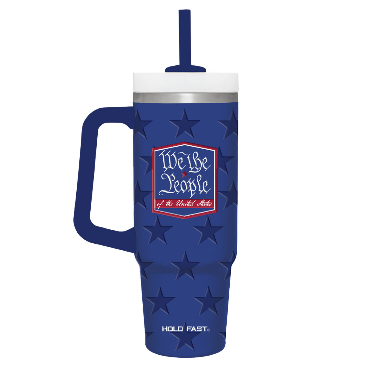 HOLD FAST 30 oz Stainless Steel Mug With Straw We The People